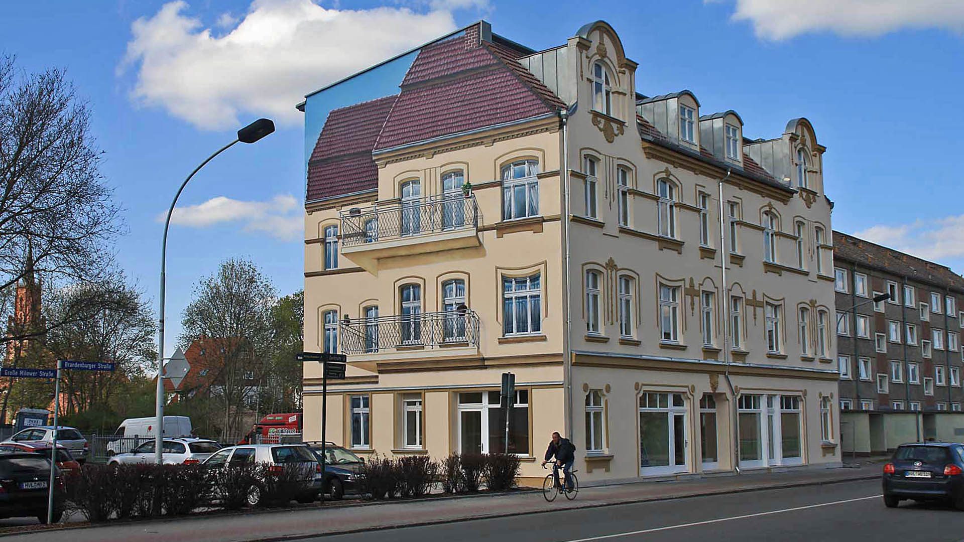 Illusionsmalerei | Gestaltung eines Straßenzuges in Rathenow zur BUGA